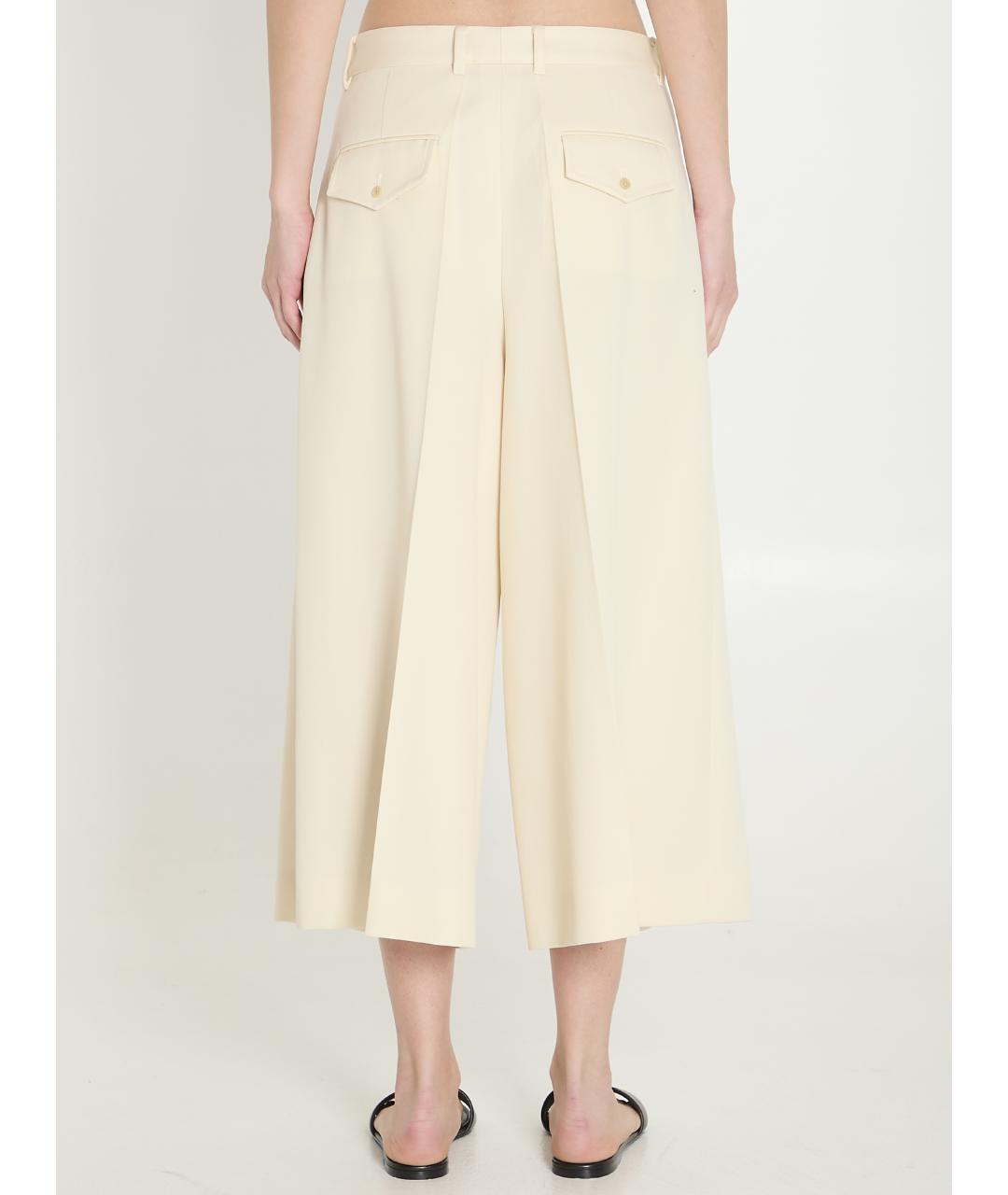 CELINE Бежевые шерстяные кюлоты, фото 5