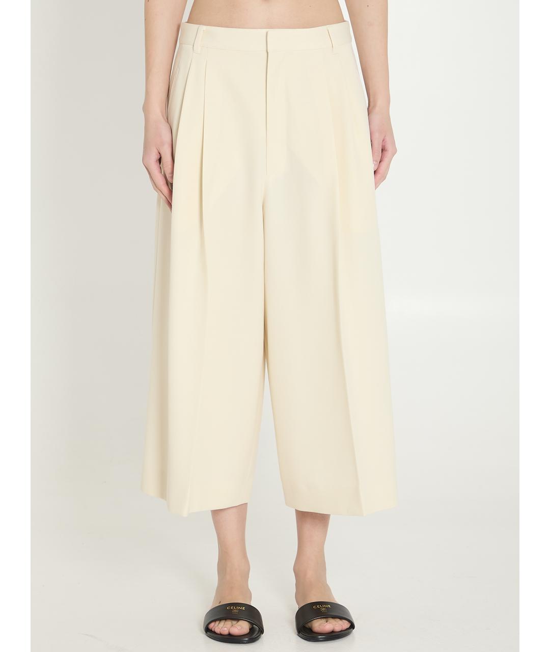 CELINE Бежевые шерстяные кюлоты, фото 2