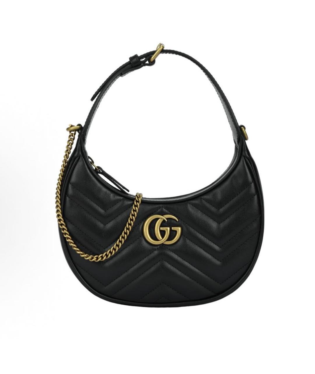 GUCCI Черная кожаная сумка через плечо, фото 7