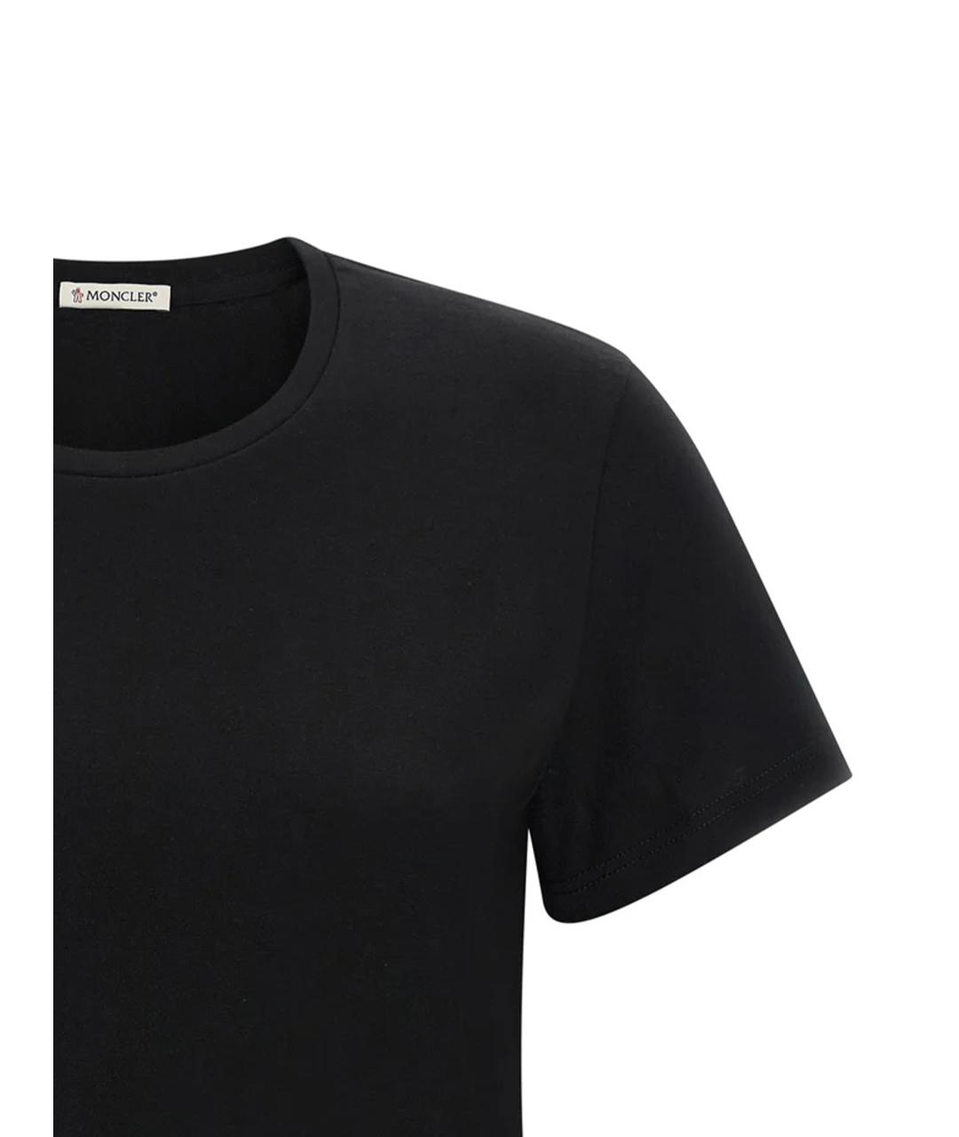 MONCLER Черная хлопковая футболка, фото 3