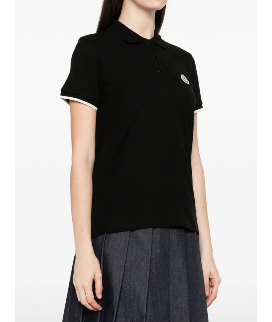 MONCLER Черная хлопковая футболка, фото 5