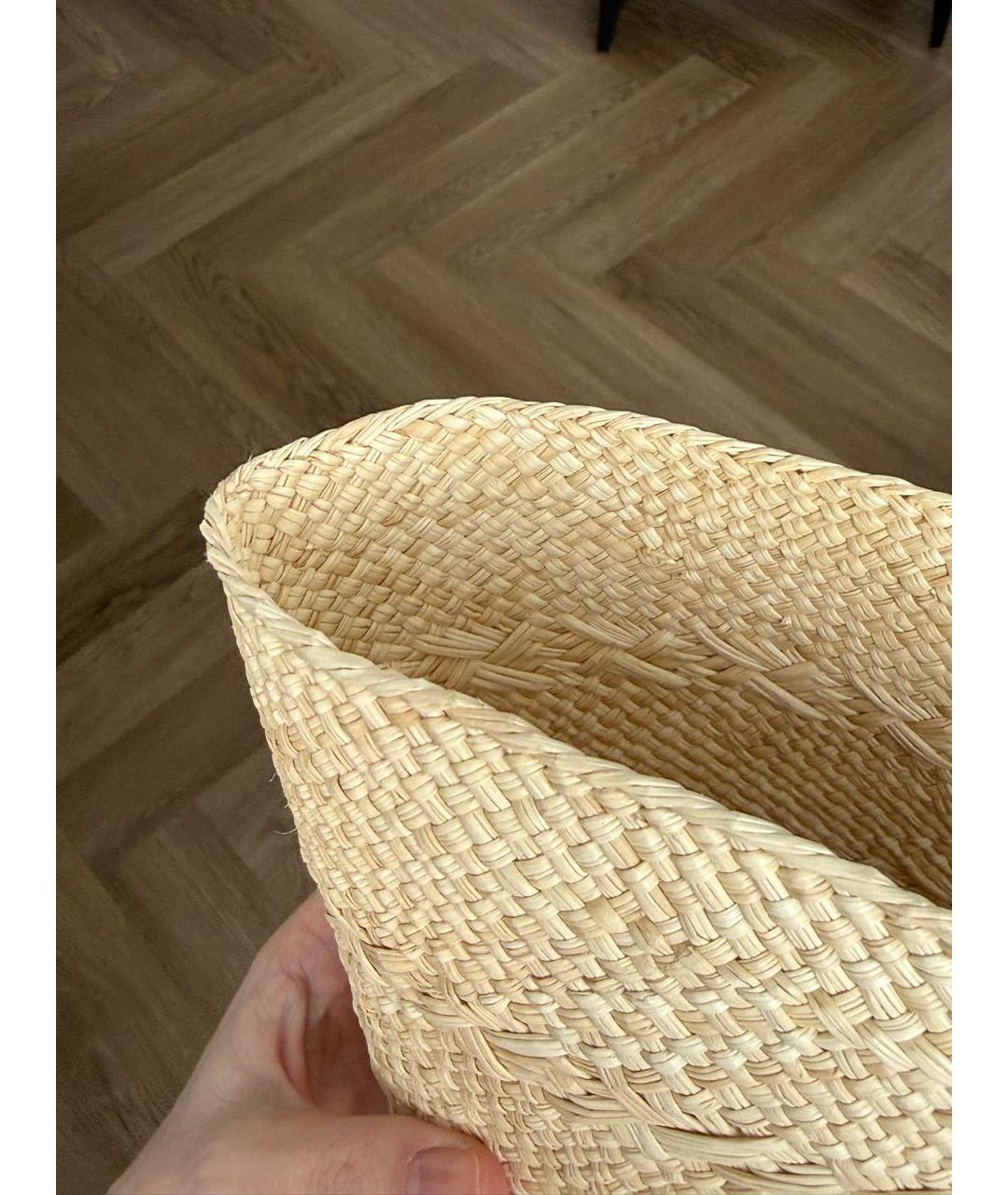 LOEWE Бежевая пелетеная пляжная сумка, фото 7