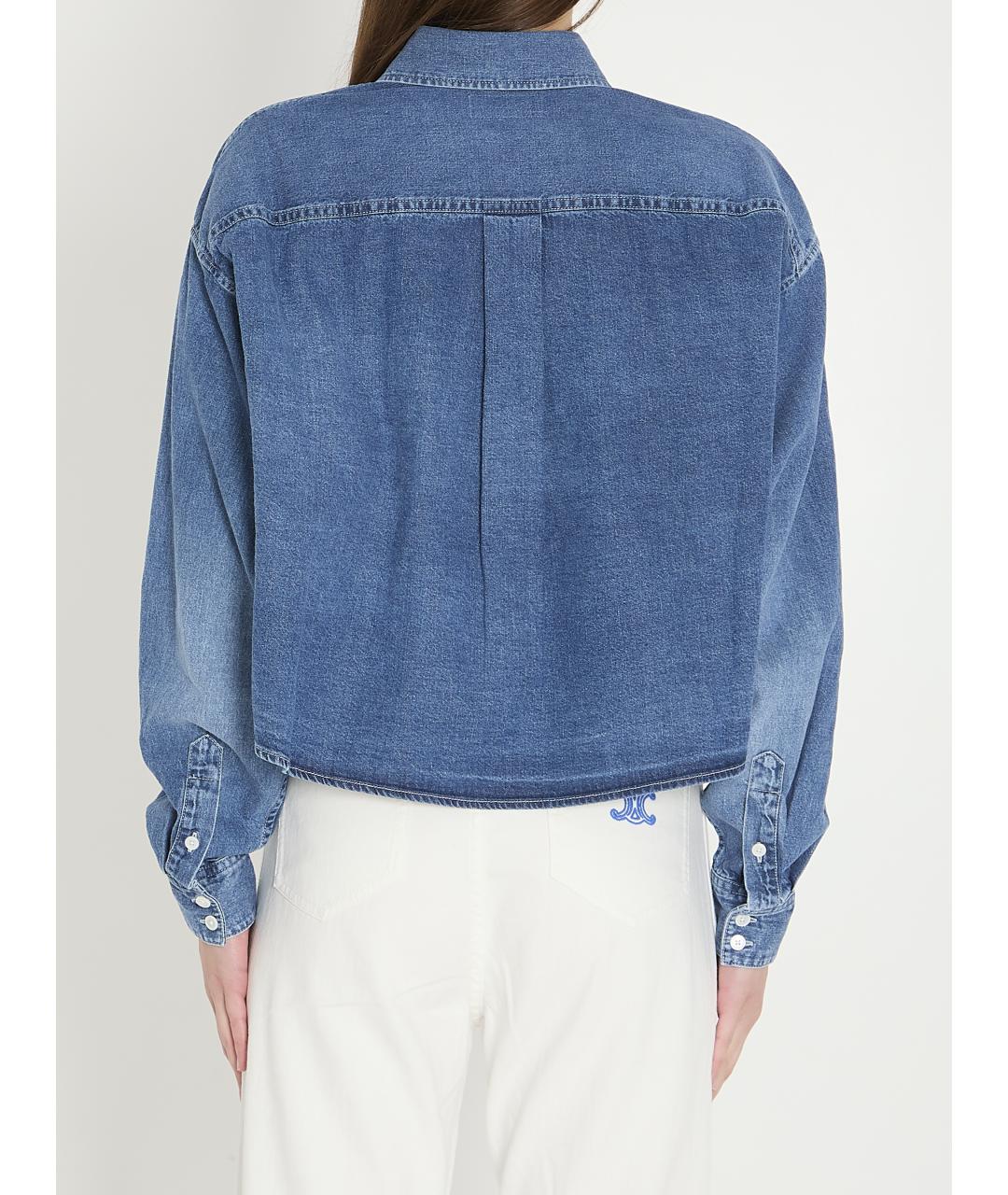 CELINE Синяя хлопковая рубашка, фото 5