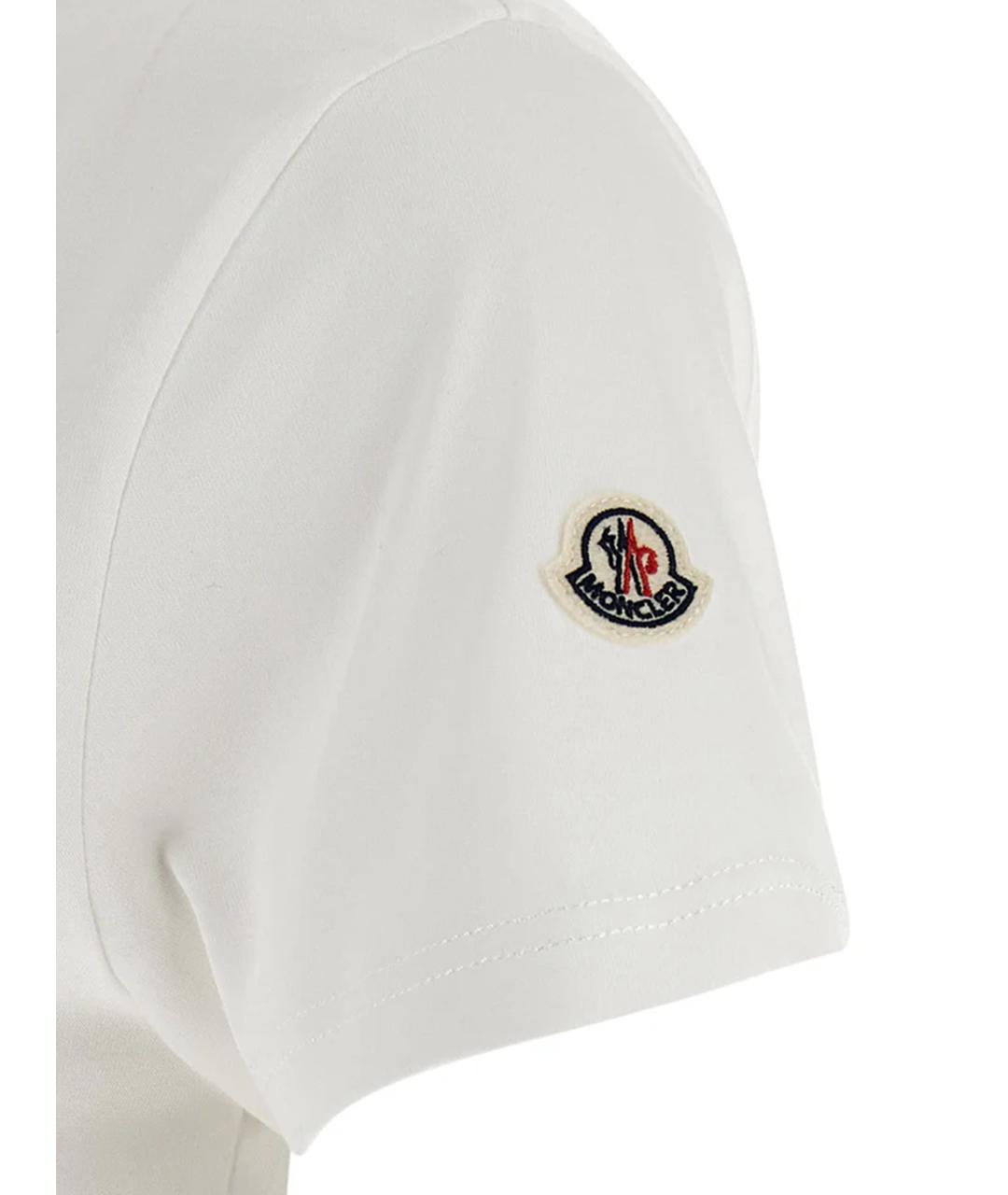 MONCLER Белая хлопковая футболка, фото 2