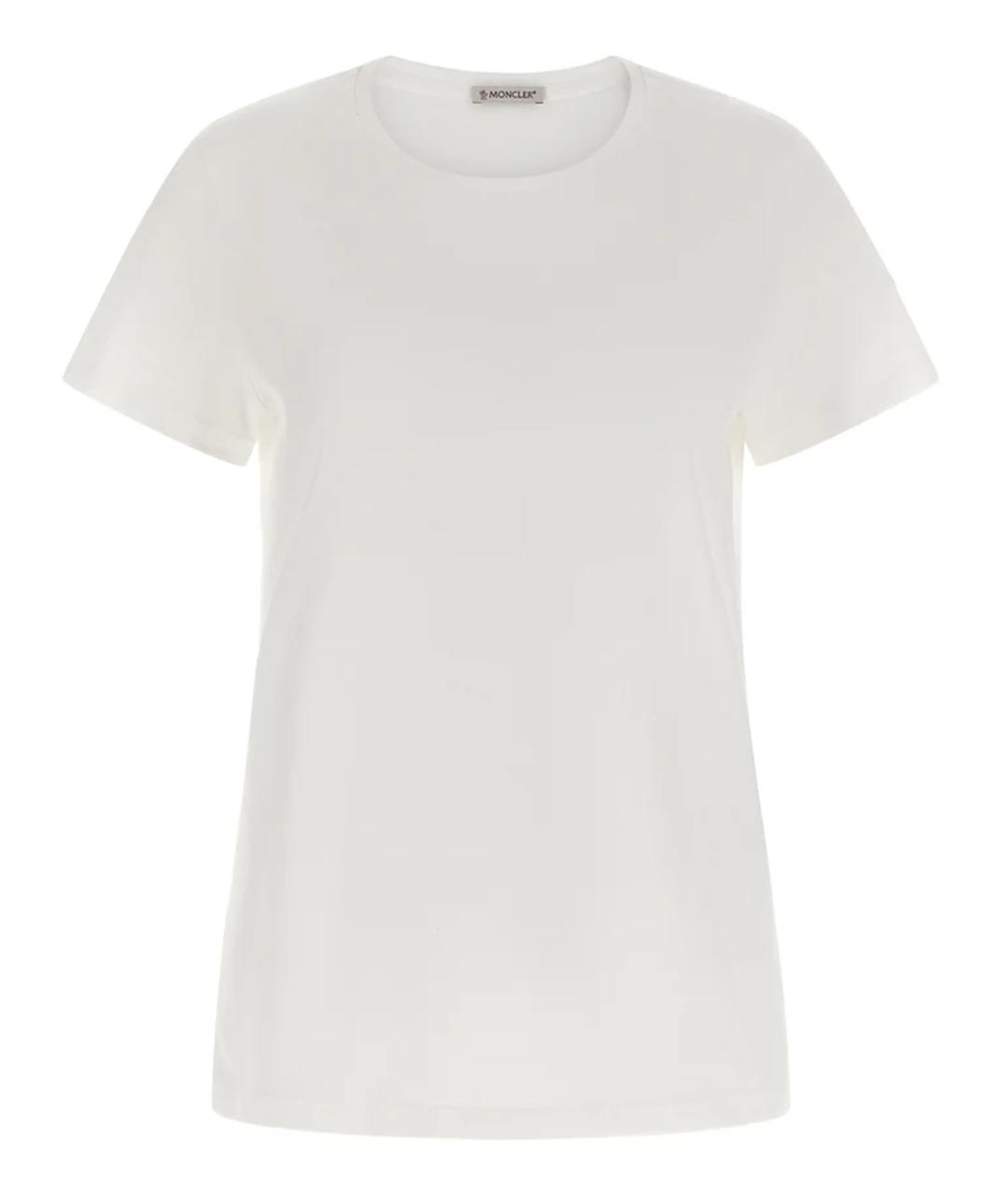 MONCLER Белая хлопковая футболка, фото 1