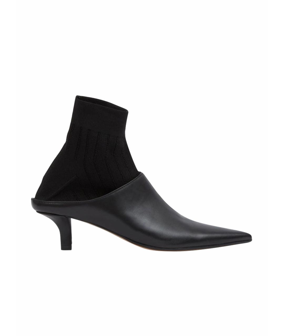 MM6 MAISON MARGIELA Черные кожаные ботильоны, фото 1