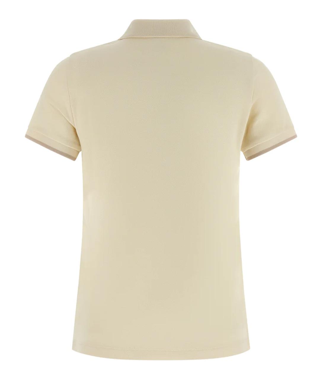 MONCLER Бежевая хлопковая футболка, фото 4