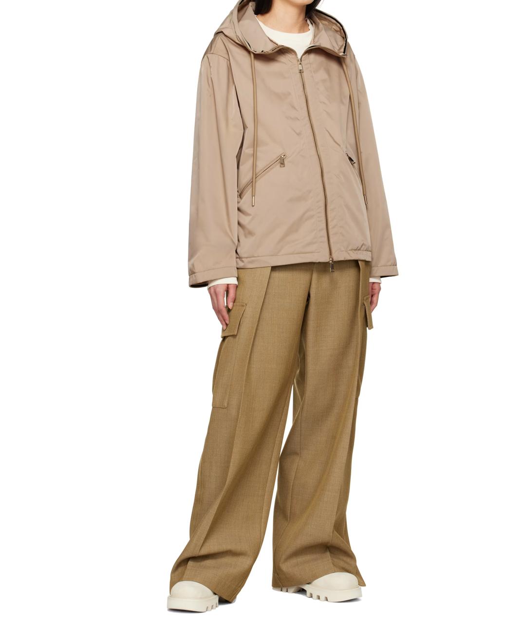 MONCLER Бежевая полиэстеровая куртка, фото 6