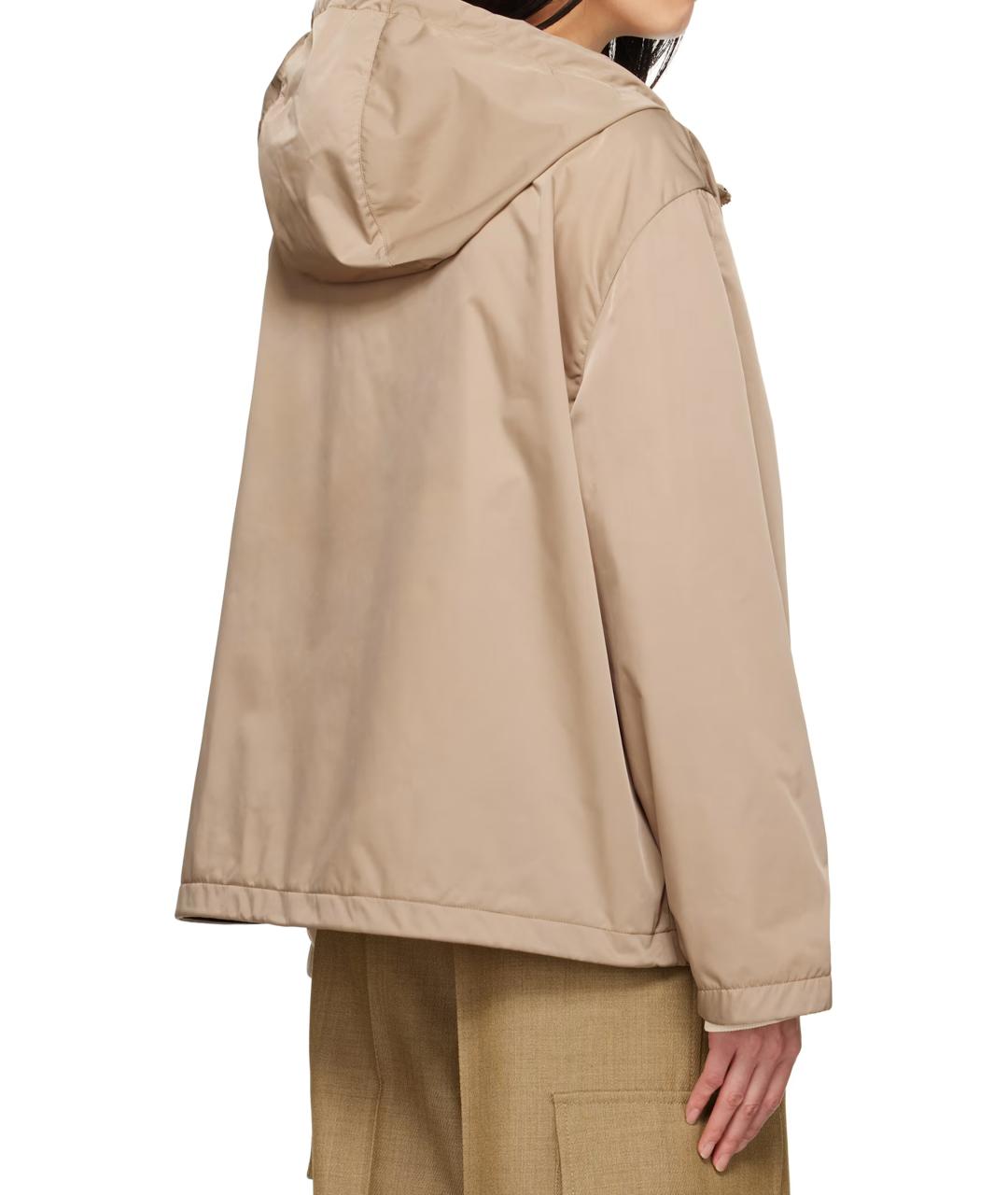 MONCLER Бежевая полиэстеровая куртка, фото 4