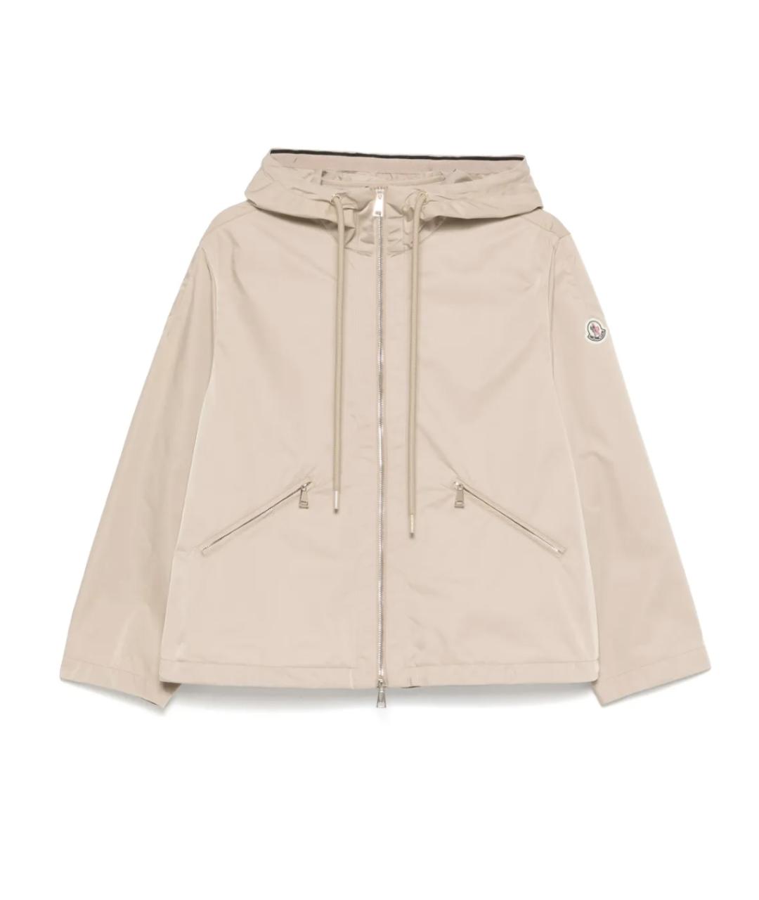 MONCLER Бежевая полиэстеровая куртка, фото 1