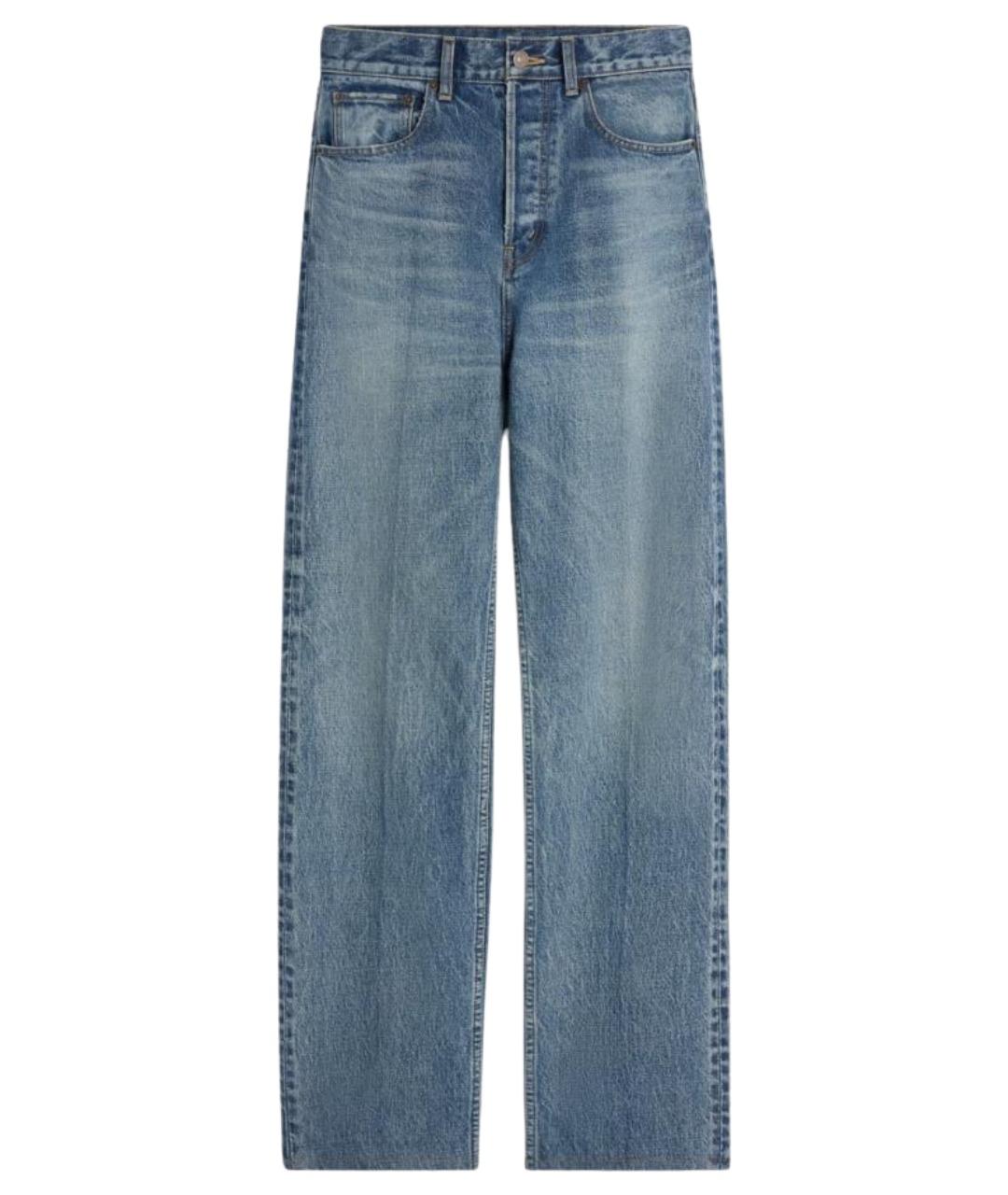 CELINE Голубые хлопковые прямые джинсы, фото 1