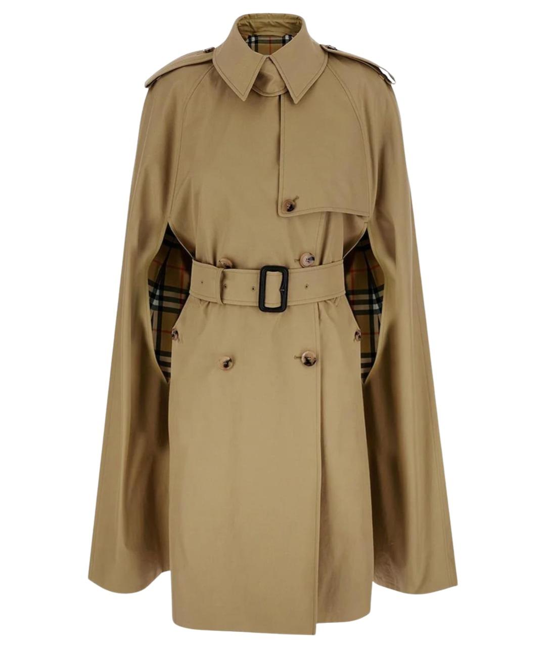 BURBERRY Бежевый хлопковый тренч/плащ, фото 1