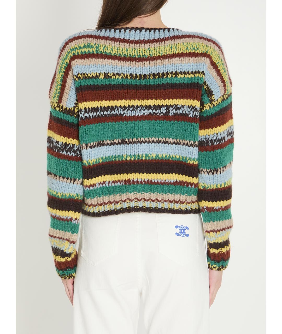 CELINE Мульти шерстяной джемпер / свитер, фото 5