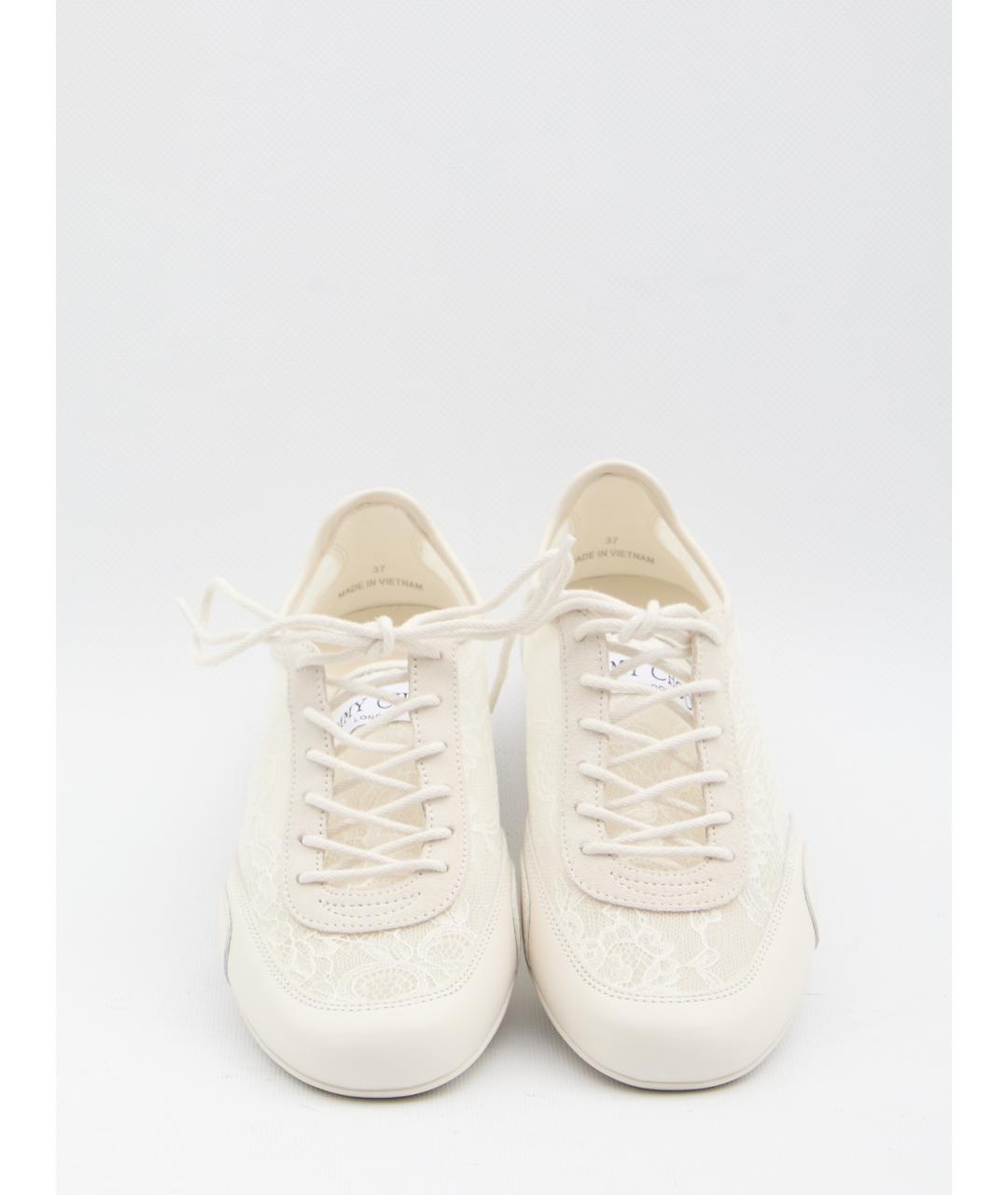 JIMMY CHOO Белые кожаные кеды, фото 5