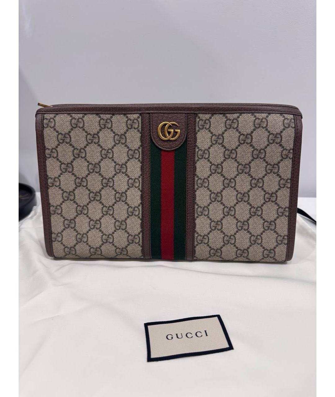 GUCCI Коричневая барсетка, фото 6