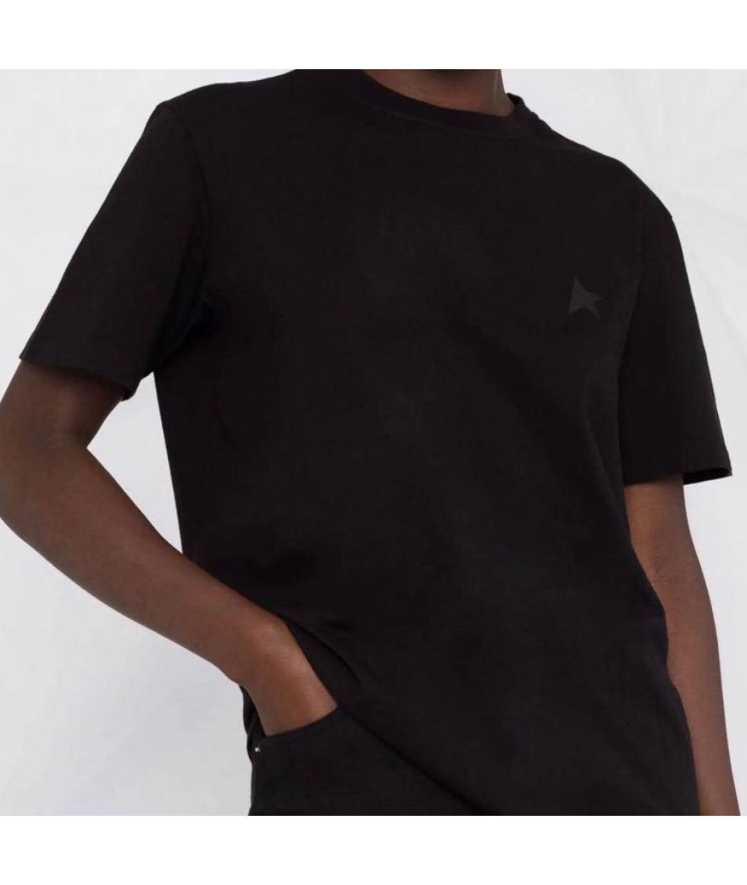 GOLDEN GOOSE DELUXE BRAND Черная хлопковая футболка, фото 3