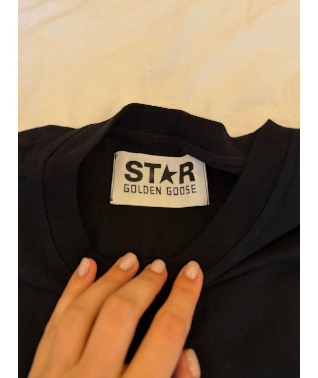 GOLDEN GOOSE DELUXE BRAND Черная хлопковая футболка, фото 4