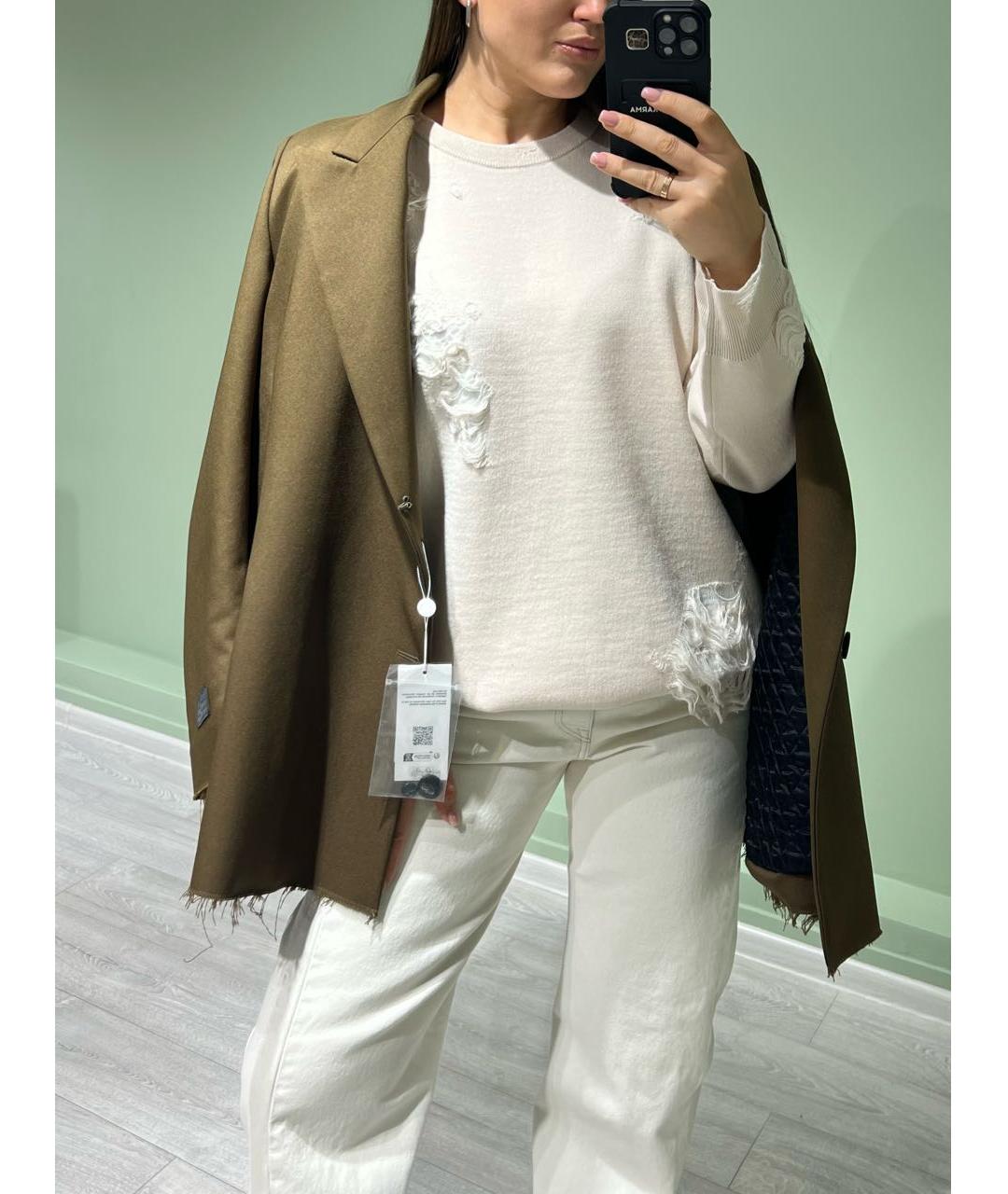 MM6 MAISON MARGIELA Бежевый шерстяной джемпер / свитер, фото 8