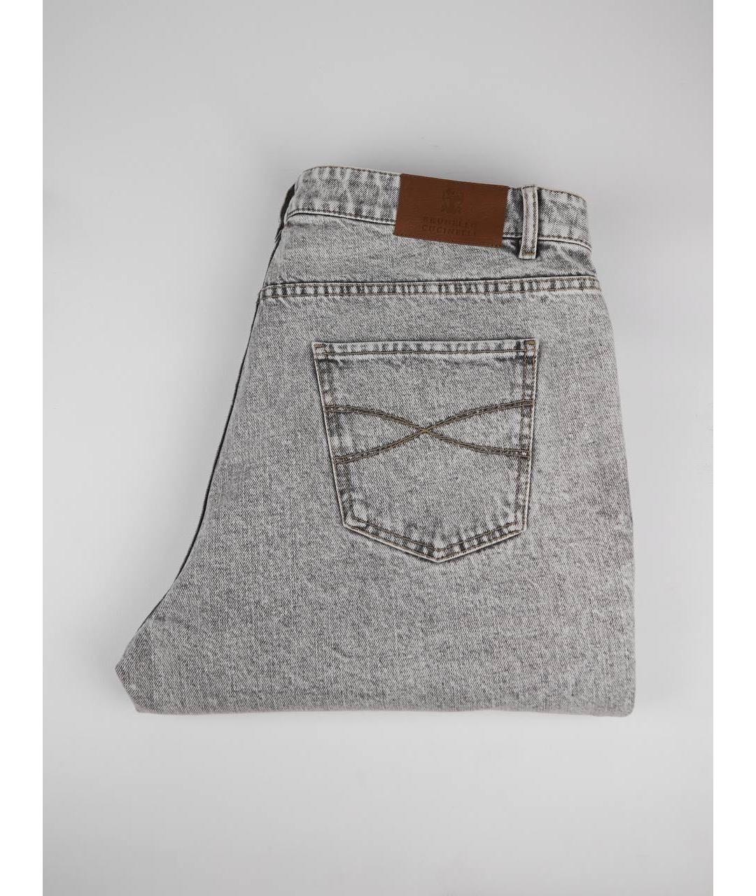 BRUNELLO CUCINELLI Серые хлопковые джинсы скинни, фото 3