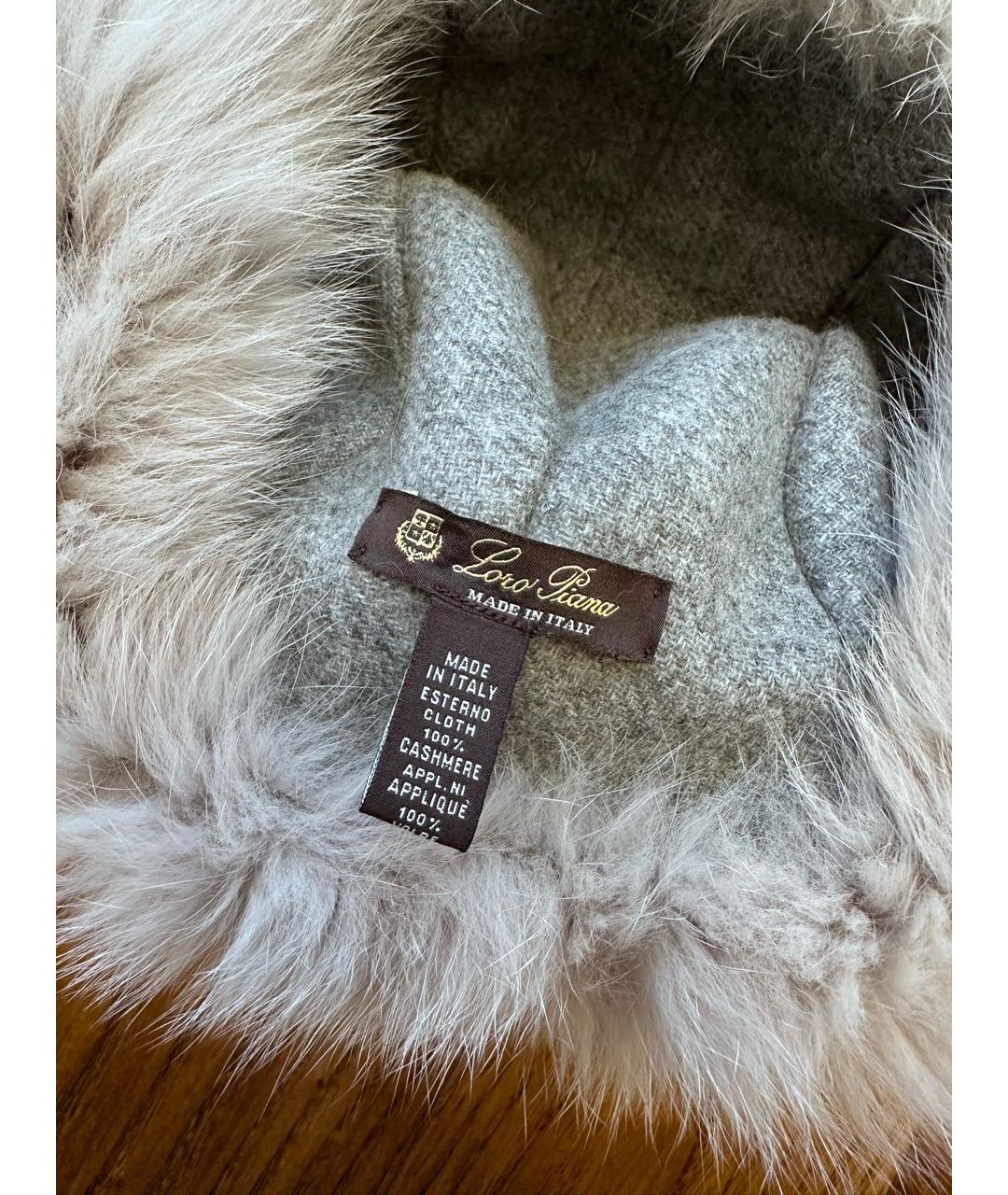 LORO PIANA Серая кашемировая шапка, фото 5