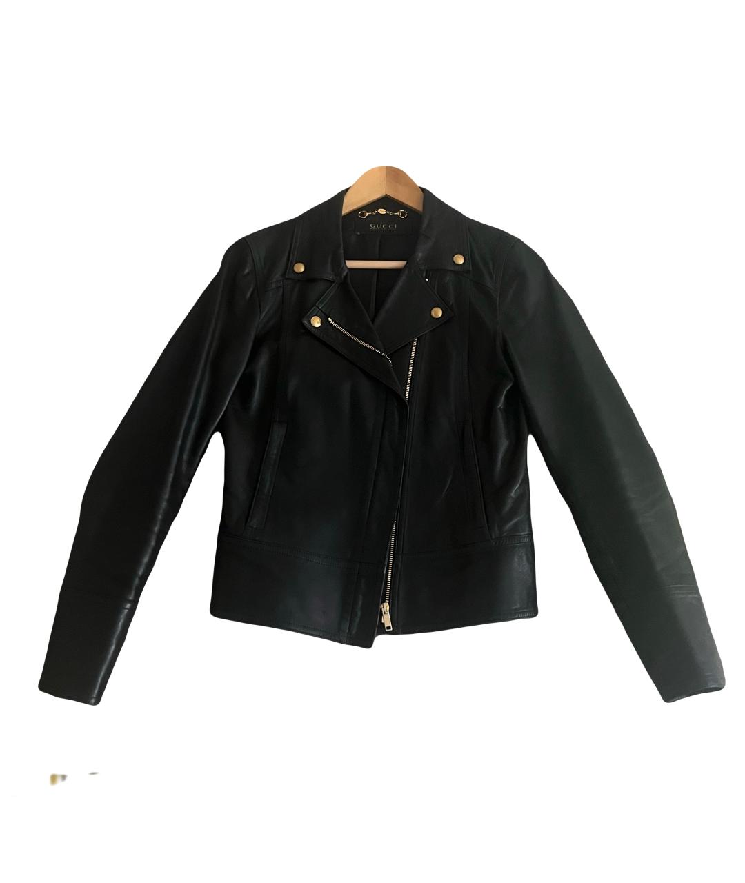 GUCCI Черная кожаная куртка, фото 4