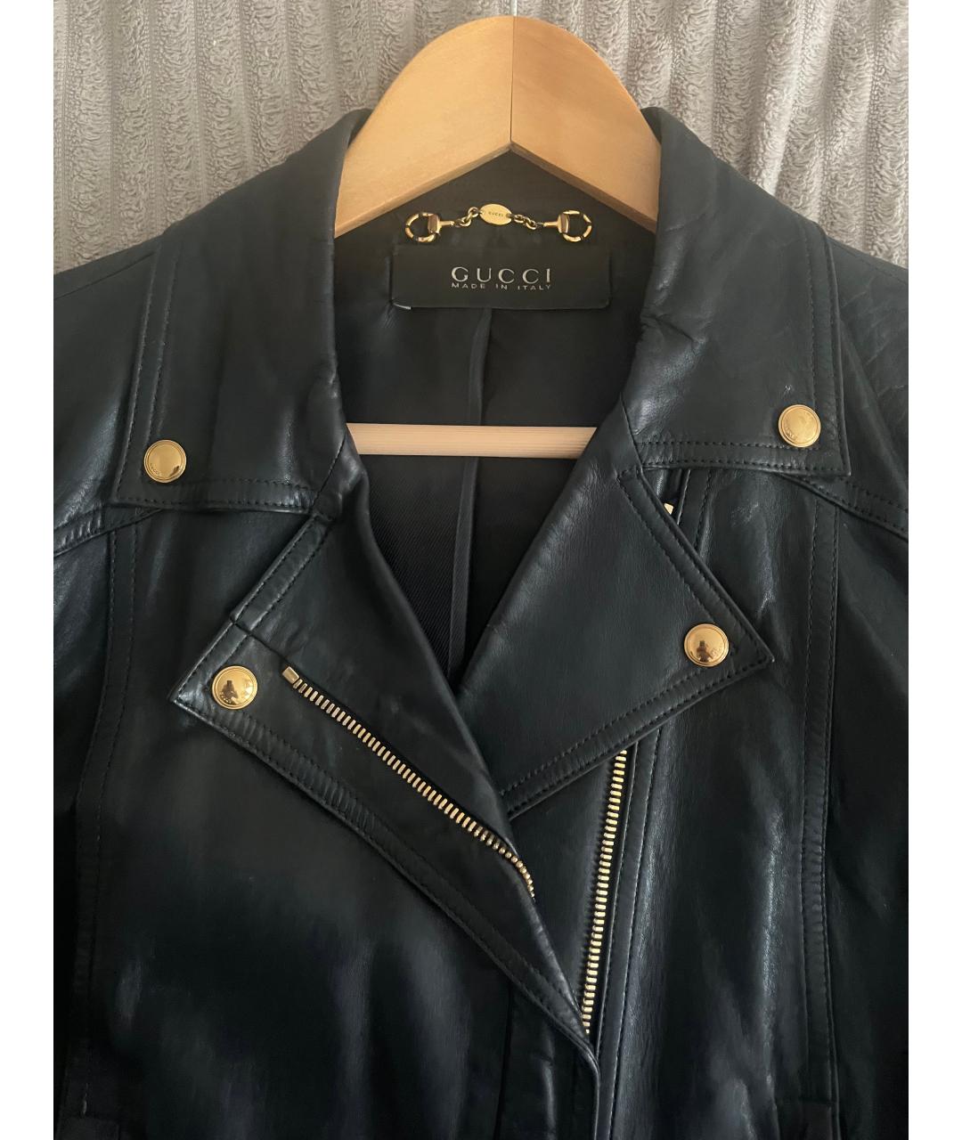 GUCCI Черная кожаная куртка, фото 3