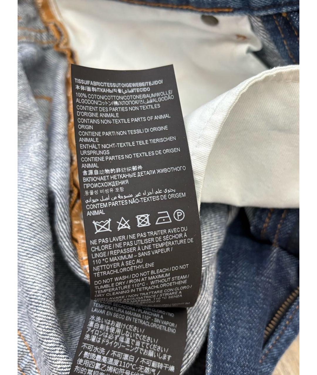 SAINT LAURENT Синие хлопковые прямые джинсы, фото 8