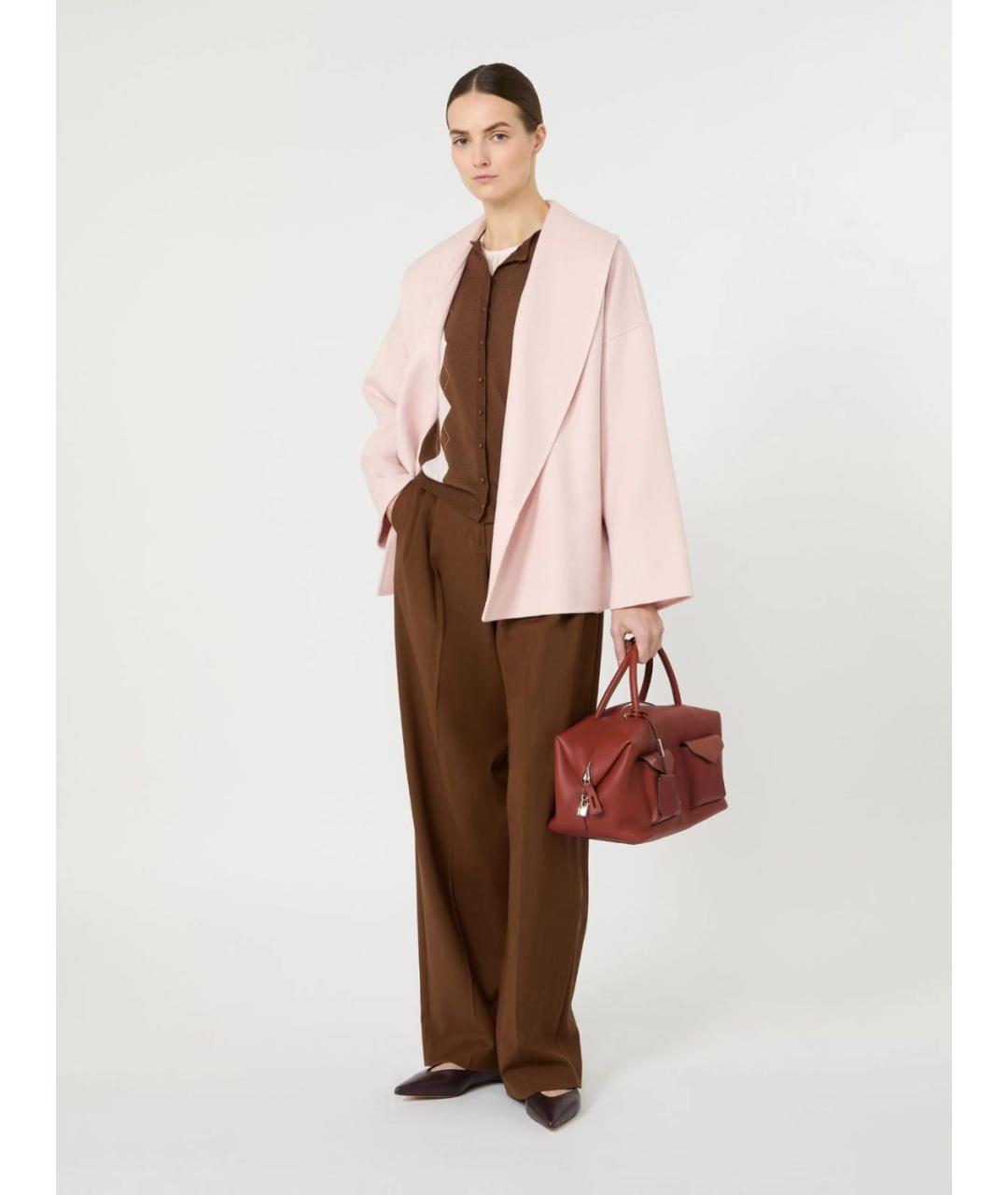 MAX MARA STUDIO Розовый шерстяной жакет/пиджак, фото 2