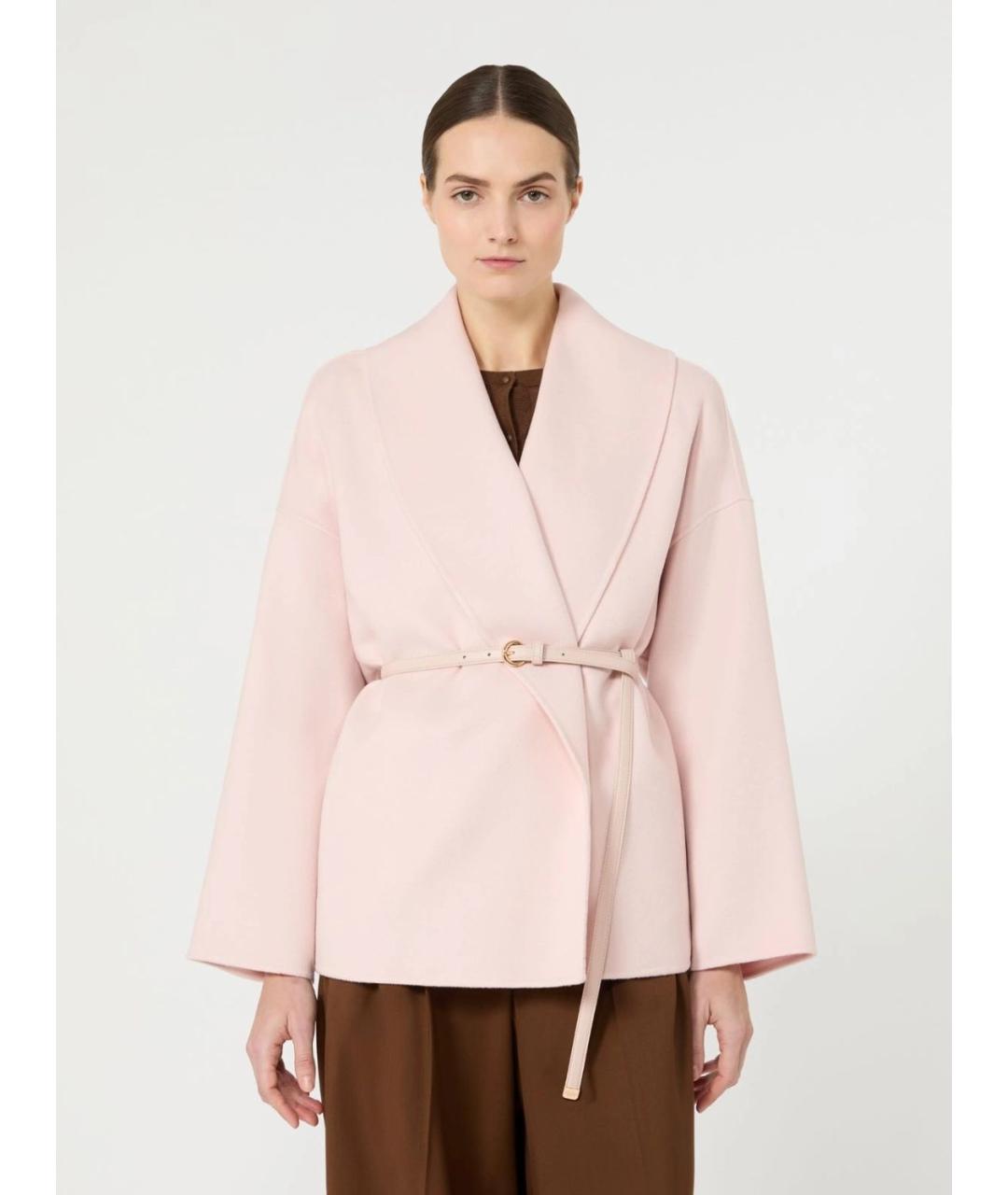 MAX MARA STUDIO Розовый шерстяной жакет/пиджак, фото 3