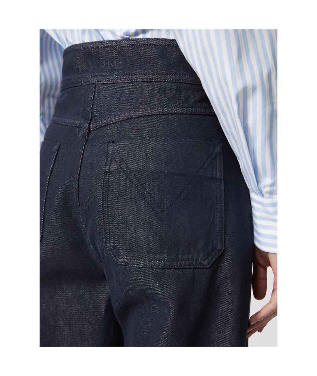 MAX MARA Синие хлопковые прямые брюки, фото 4