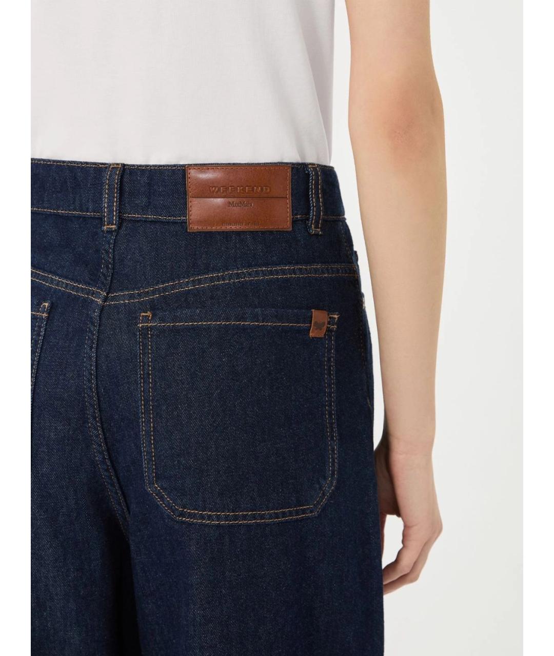 WEEKEND MAX MARA Синие хлопковые прямые джинсы, фото 4