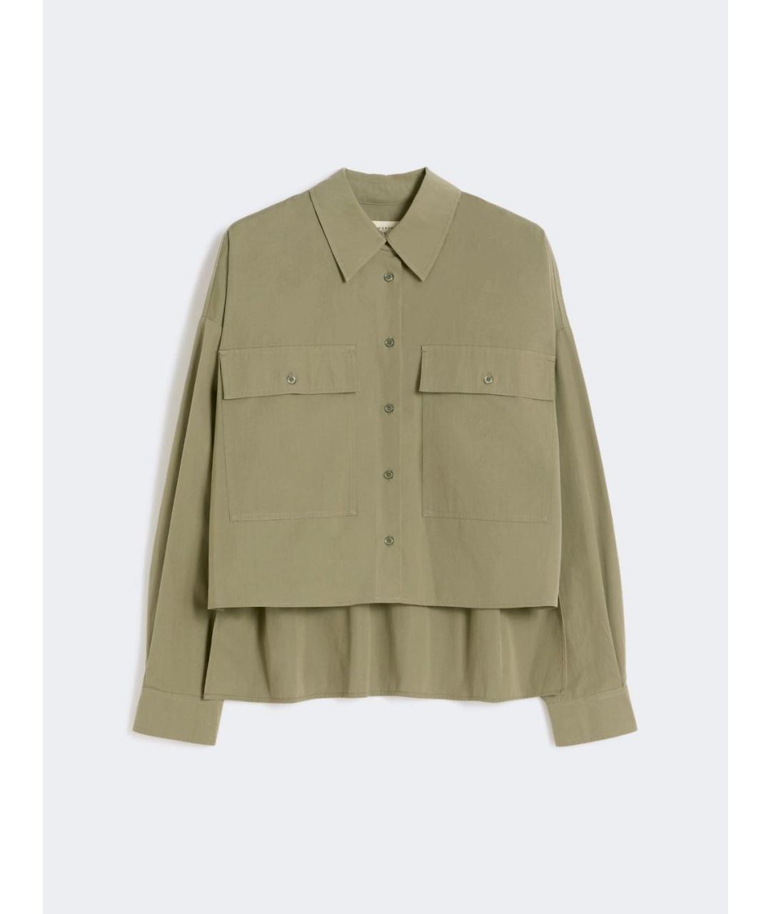 WEEKEND MAX MARA Хаки хлопковая рубашка, фото 6