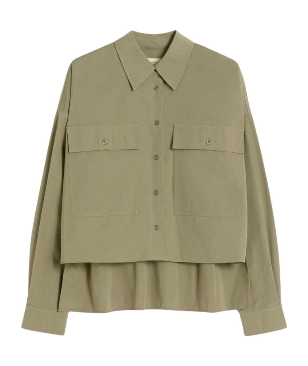 WEEKEND MAX MARA Хаки хлопковая рубашка, фото 1