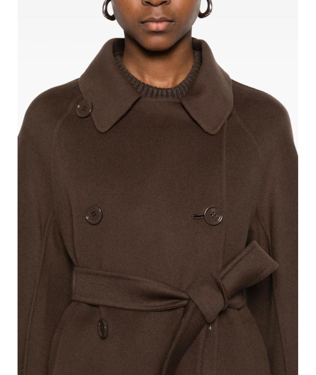 'S MAX MARA Коричневое шерстяное пальто, фото 5