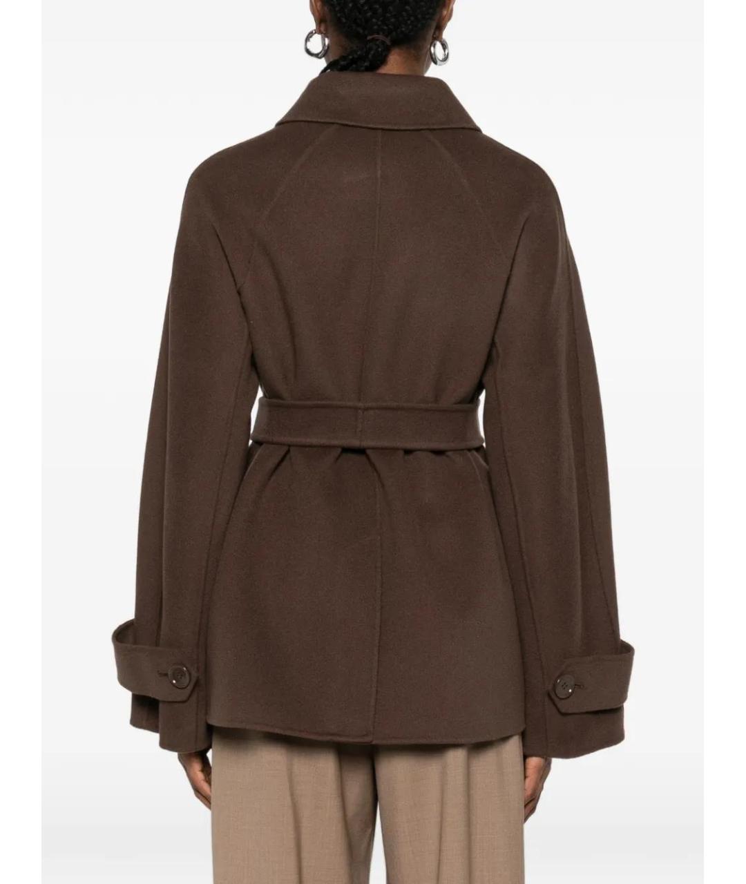'S MAX MARA Коричневое шерстяное пальто, фото 4