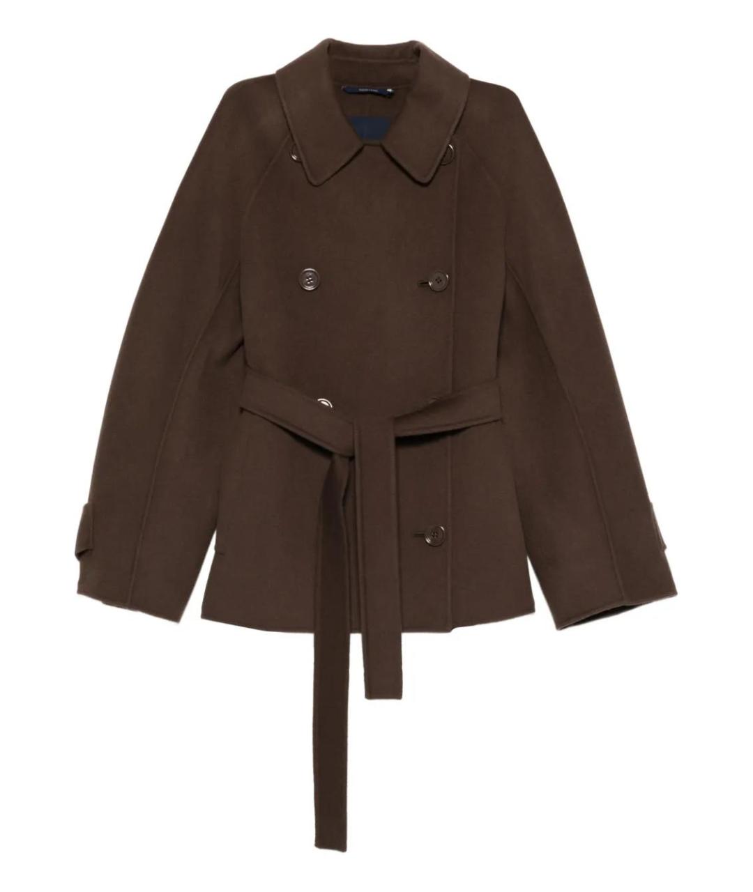 'S MAX MARA Коричневое шерстяное пальто, фото 1