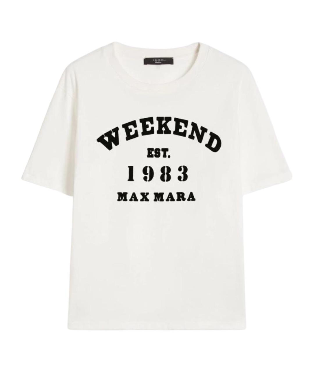 WEEKEND MAX MARA Белая хлопковая футболка, фото 1