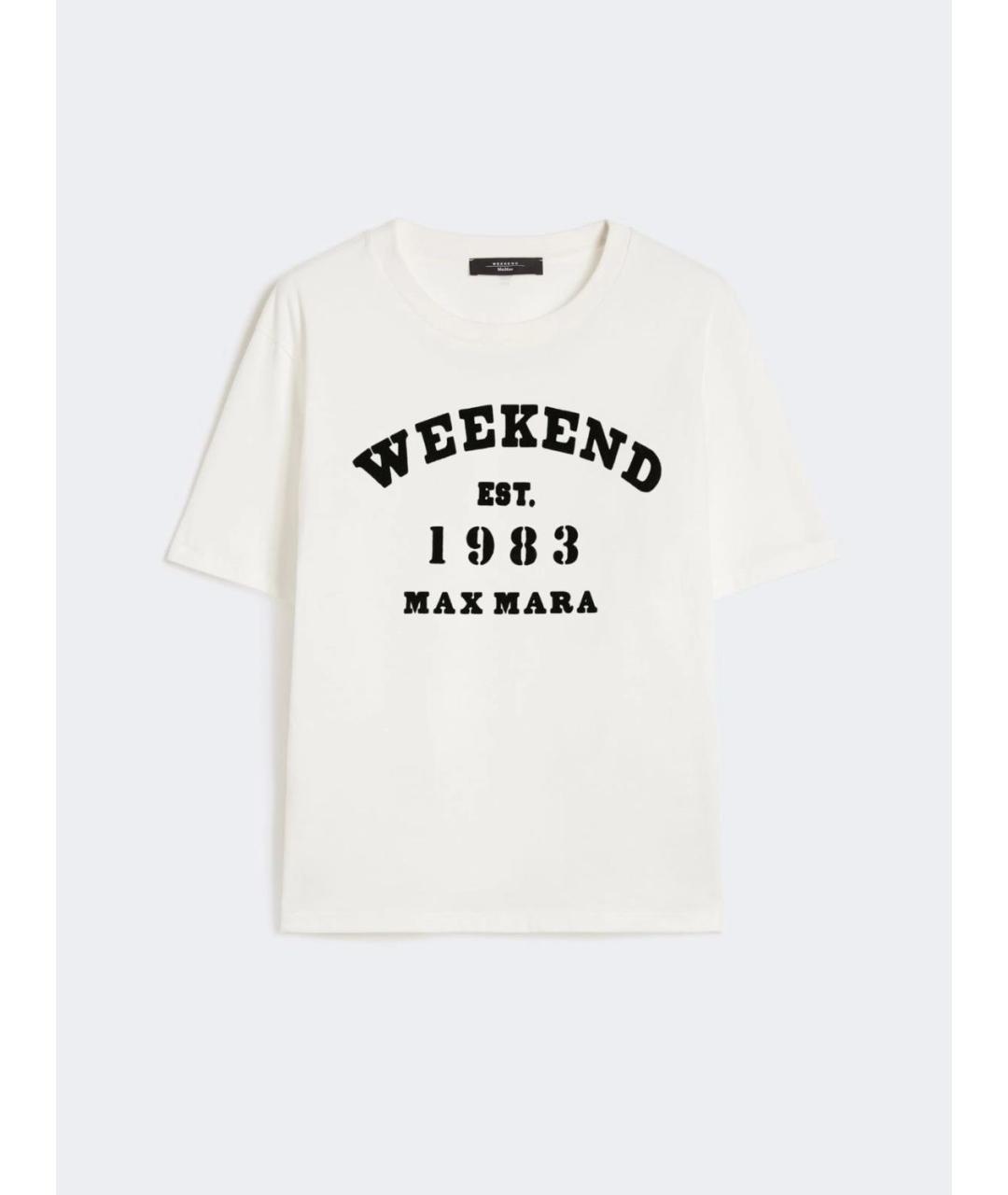 WEEKEND MAX MARA Белая хлопковая футболка, фото 5