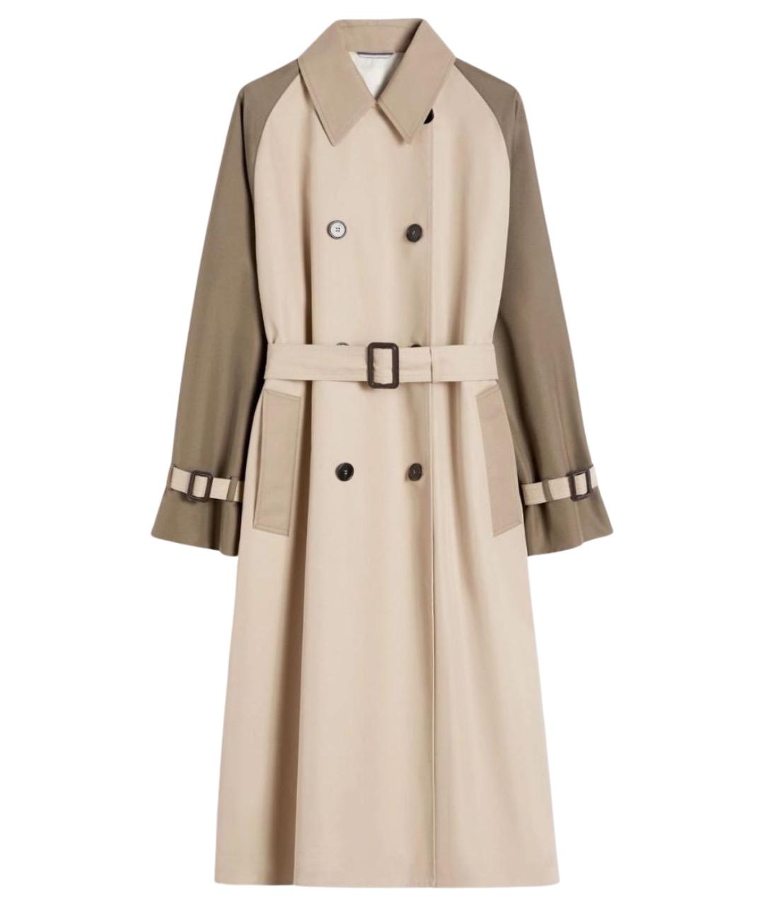 WEEKEND MAX MARA Бежевый хлопковый тренч/плащ, фото 1