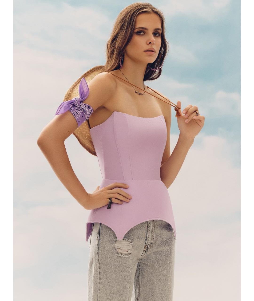 YANA RASKOVALOVA Фиолетовый хлопковый корсет, фото 3