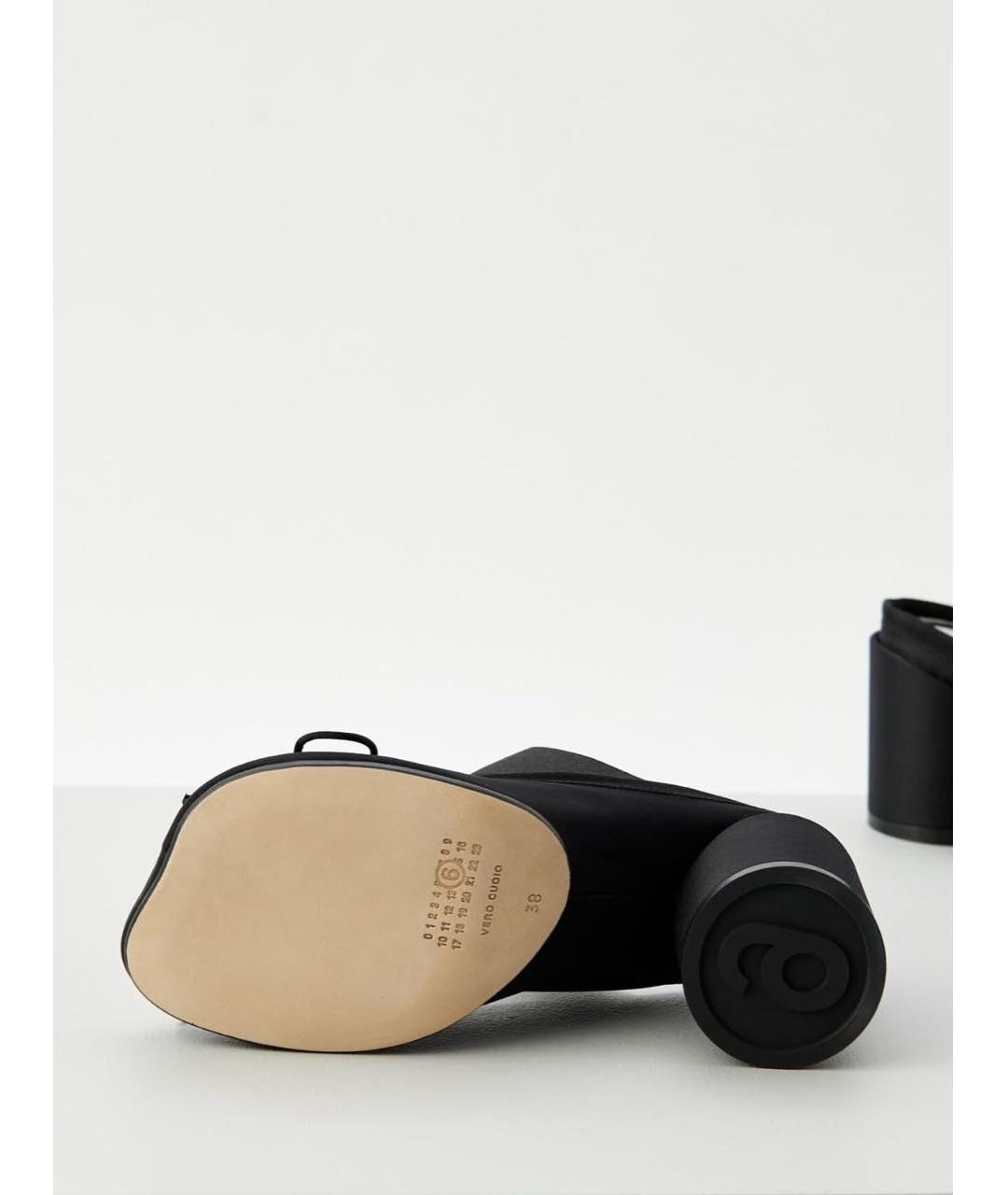 MM6 MAISON MARGIELA Черные текстильные мюли, фото 7