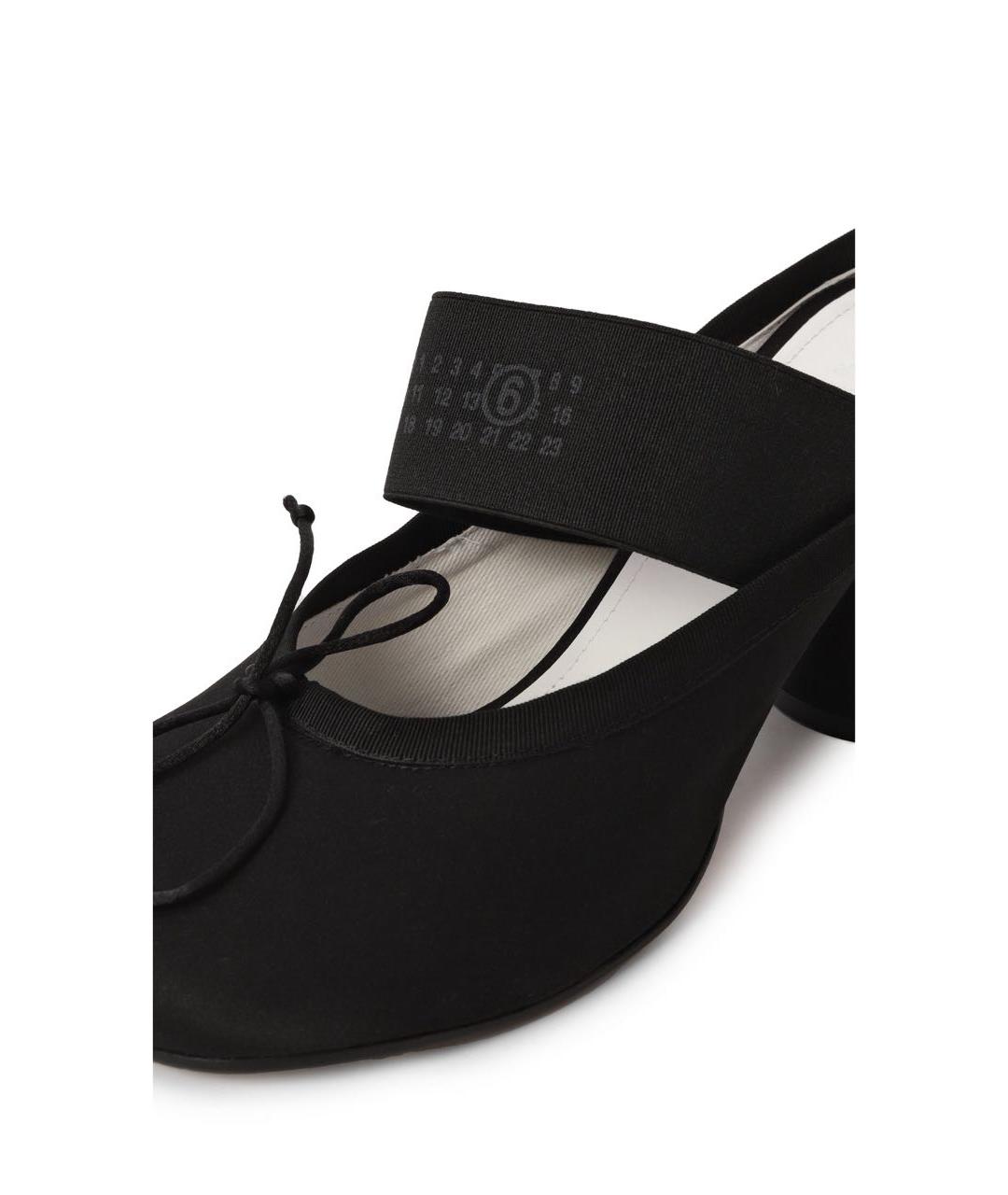 MM6 MAISON MARGIELA Черные текстильные мюли, фото 3