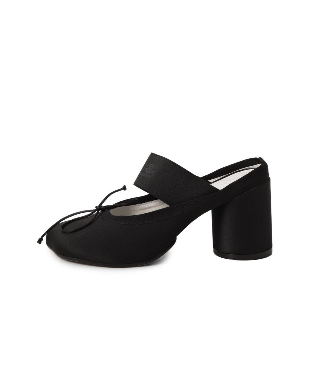 MM6 MAISON MARGIELA Черные текстильные мюли, фото 9