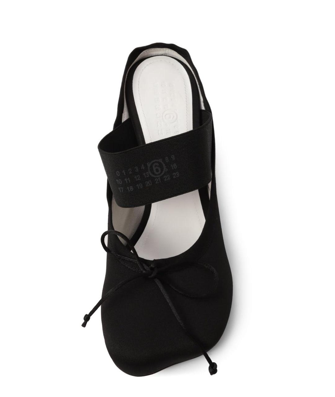 MM6 MAISON MARGIELA Черные текстильные мюли, фото 4