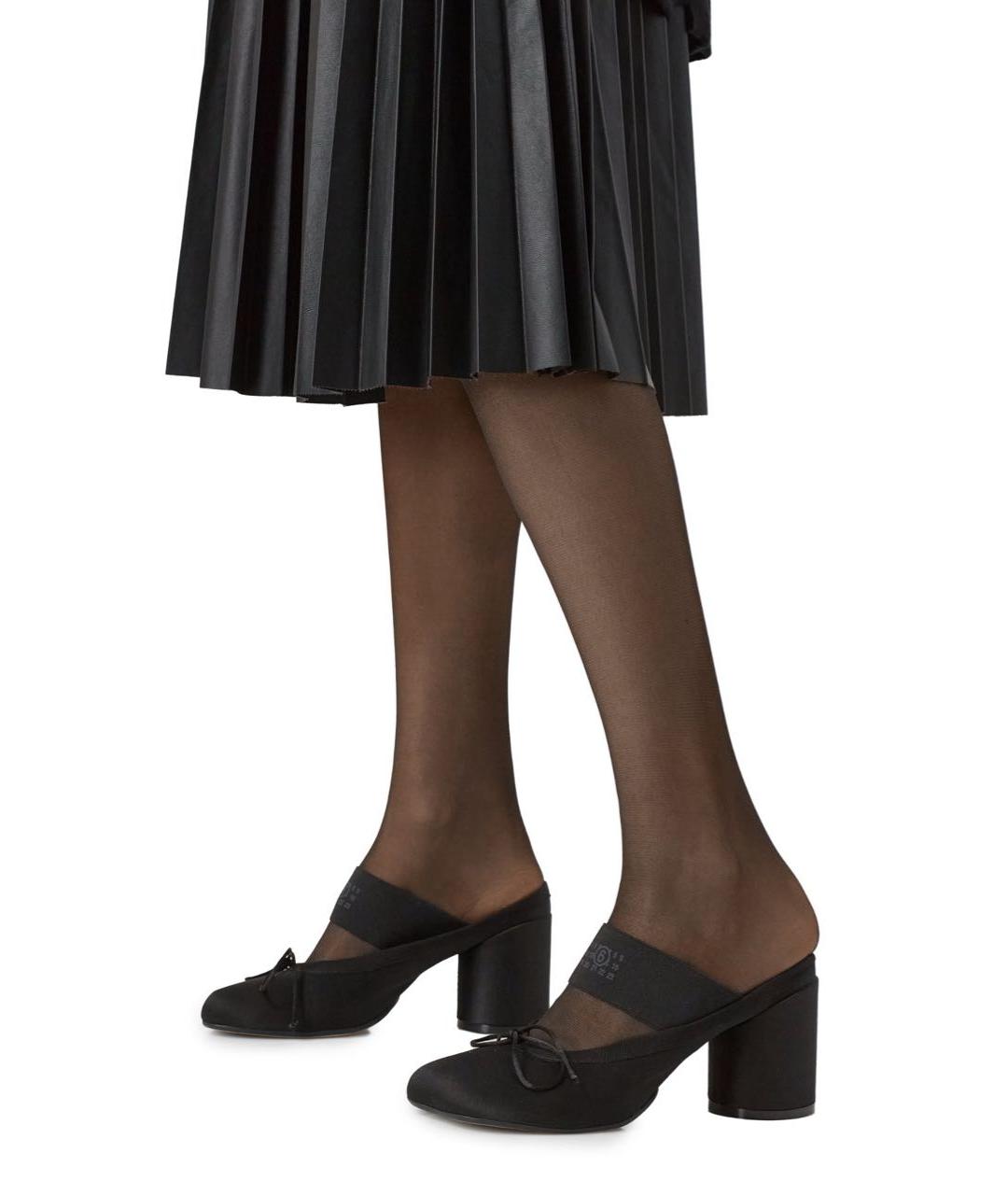 MM6 MAISON MARGIELA Черные текстильные мюли, фото 6