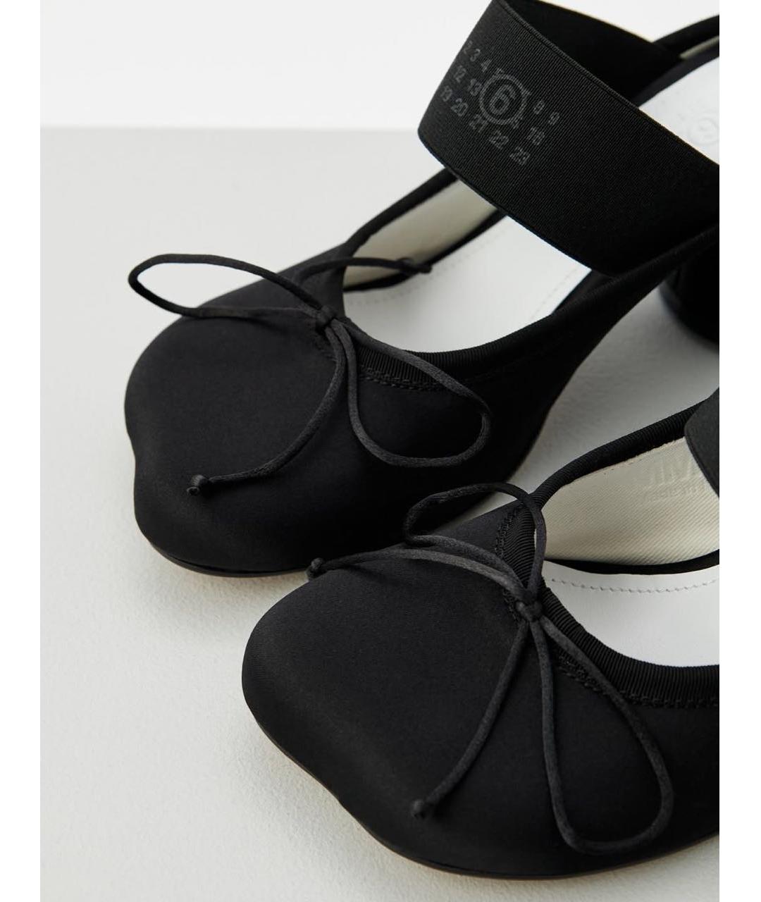 MM6 MAISON MARGIELA Черные текстильные мюли, фото 8