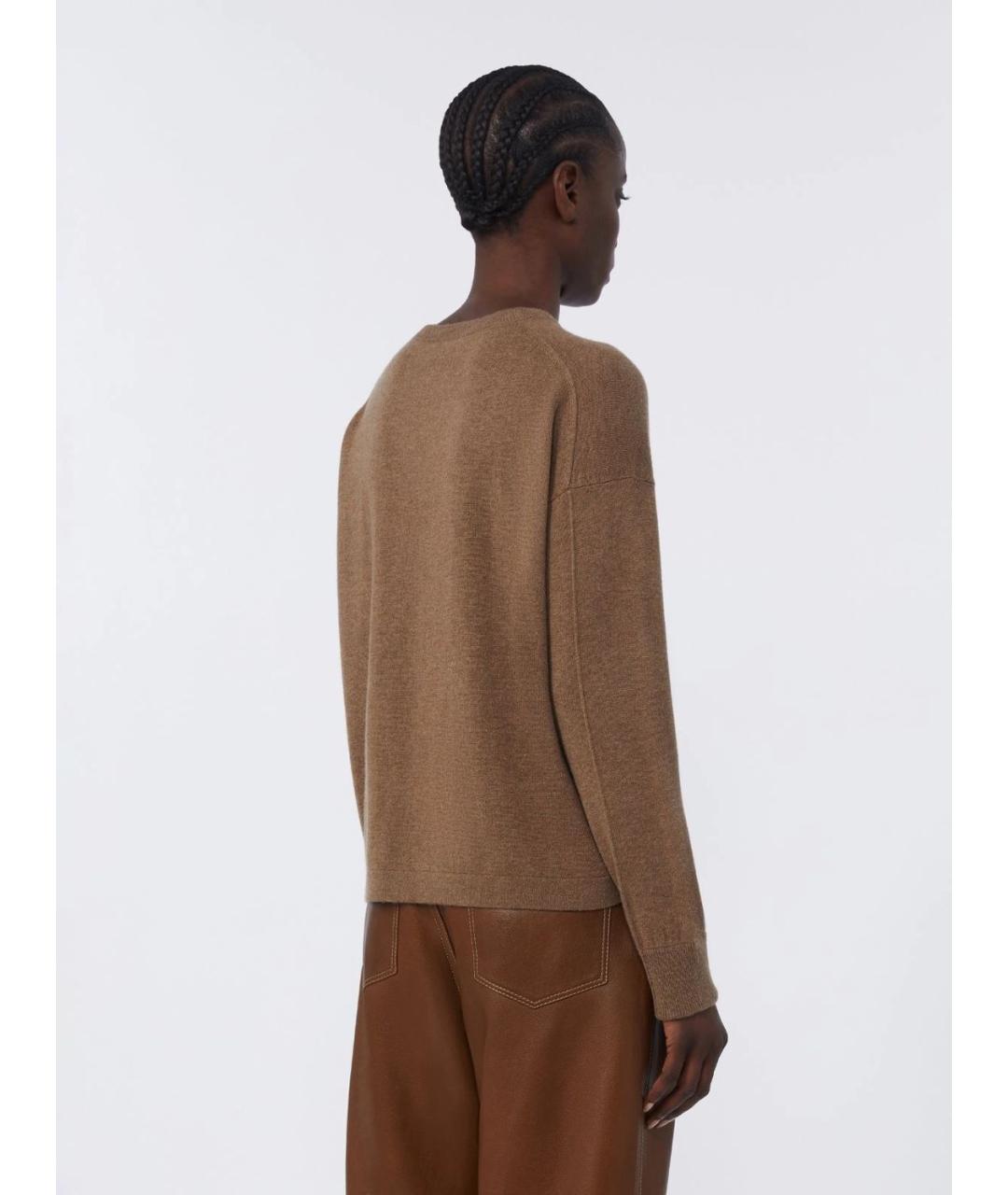 'S MAX MARA Коричневый кашемировый джемпер / свитер, фото 4