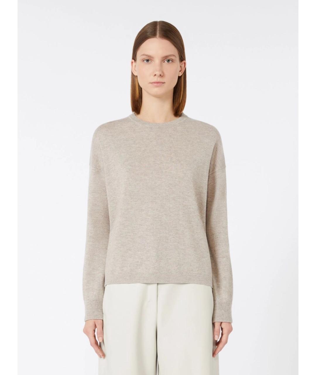 'S MAX MARA Бежевый кашемировый джемпер / свитер, фото 3