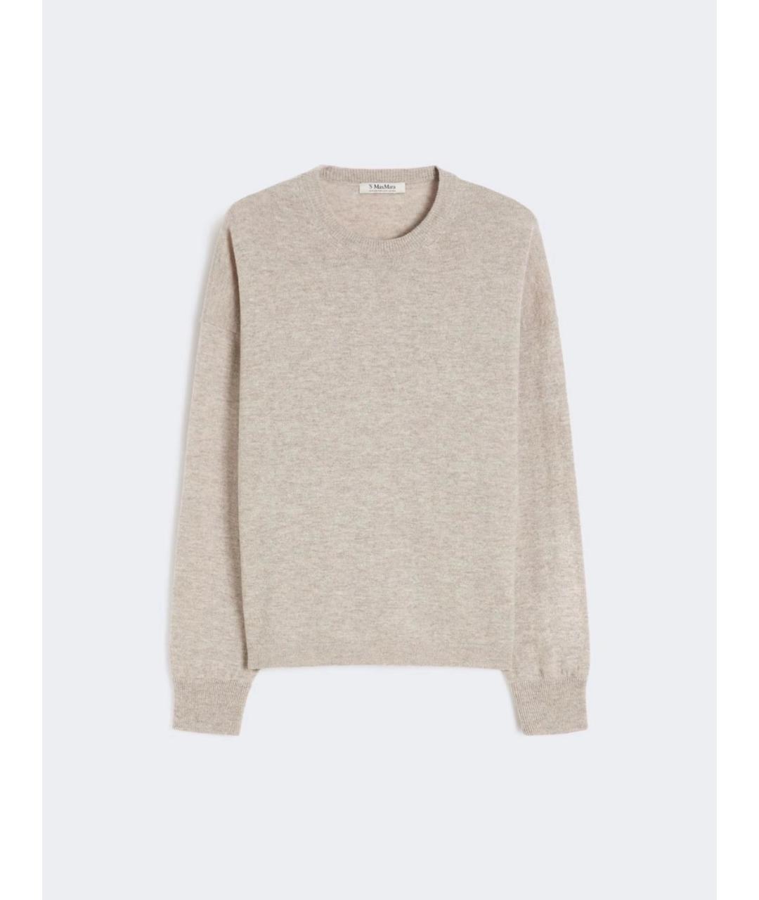 'S MAX MARA Бежевый кашемировый джемпер / свитер, фото 5