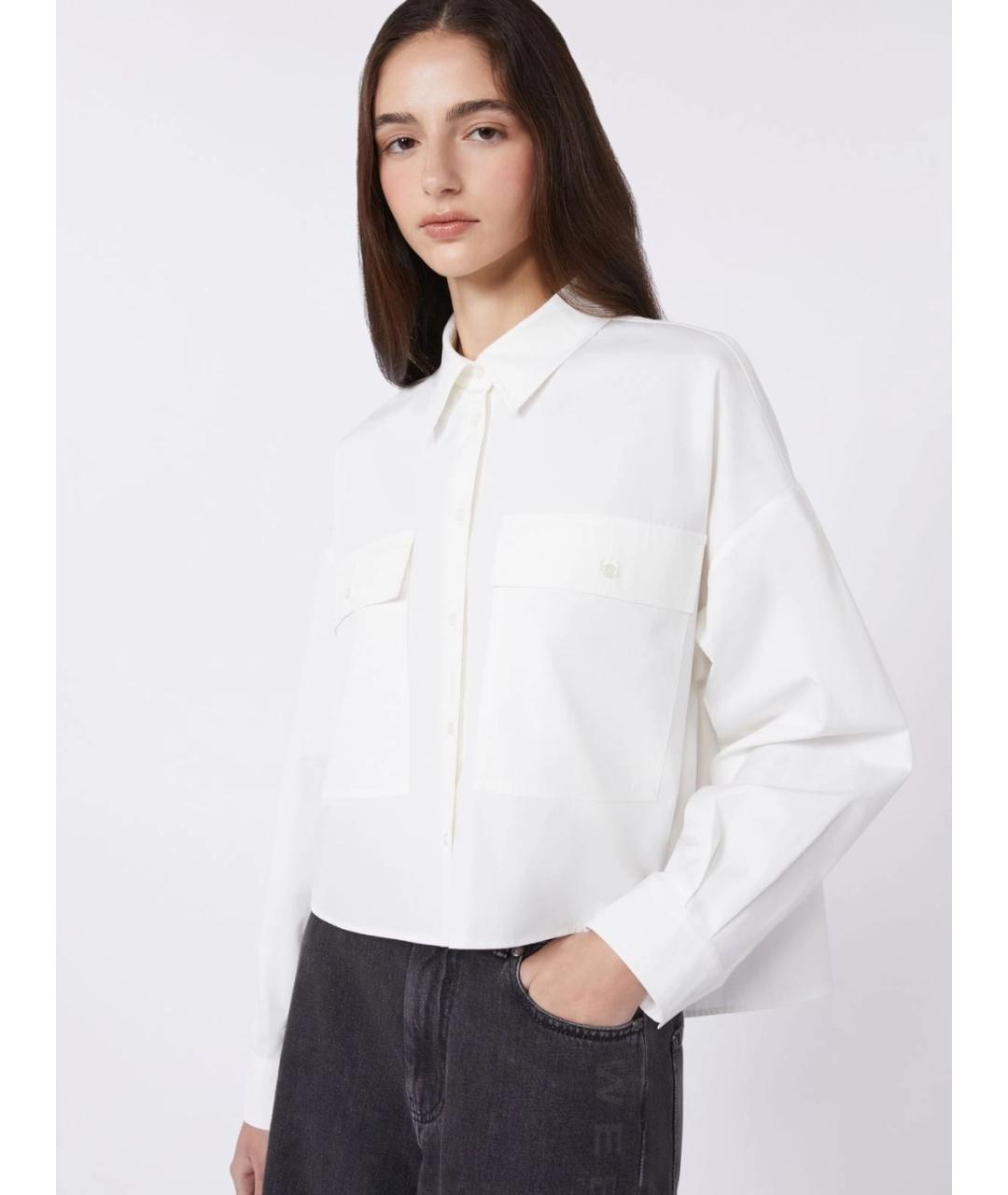 WEEKEND MAX MARA Белая хлопковая рубашка, фото 5